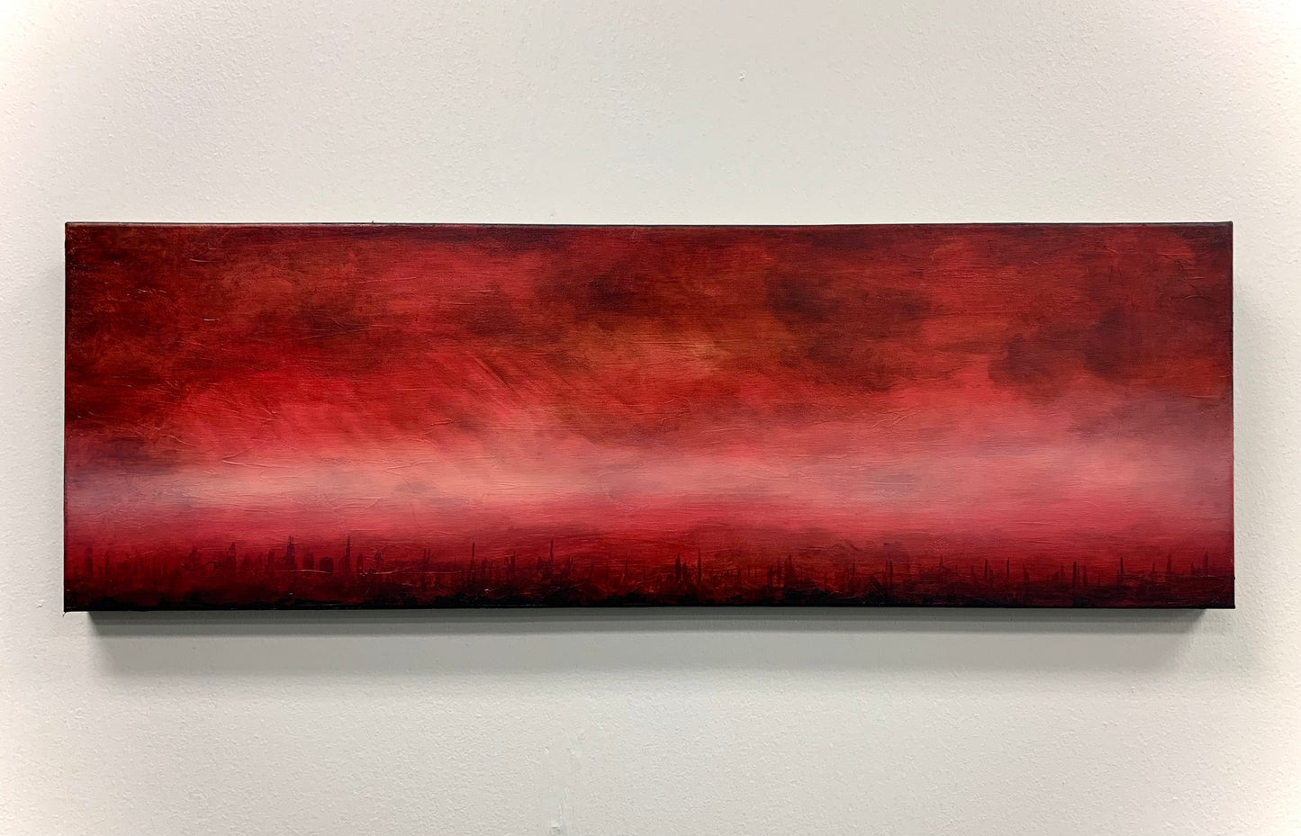 Original Landscape Painting Oil on Canvas titled Red Scene 1 by Jonathon C. Garza